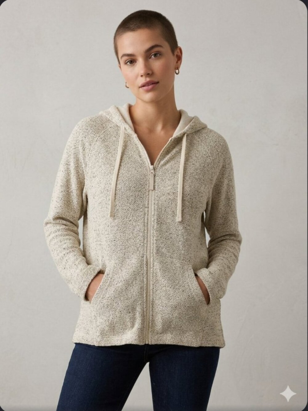 Womens Zip-Up Hooded Fleece Jacket- Size 18